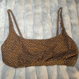 Fendi SKIMS Collab Brown Logo Print Bralette